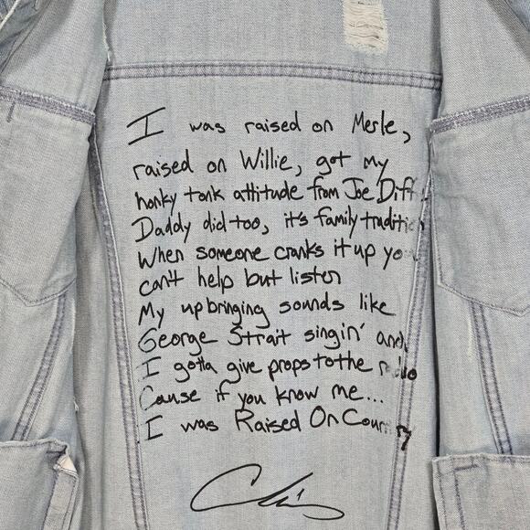 Chris Young Distressed Light Blue Denim Jacket Size Large. - Picture 7 of 15